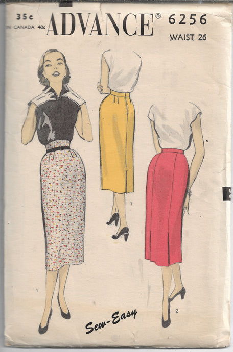 advance 6256 skirt vintage pattern