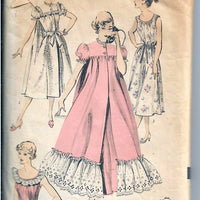 Advance 6551 Ladies Nightgown Robe Lingerie Vintage Sewing Pattern 1950s - VintageStitching - Vintage Sewing Patterns