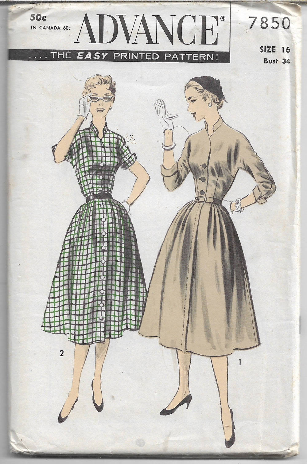 Advance 7850 dress vintage pattern