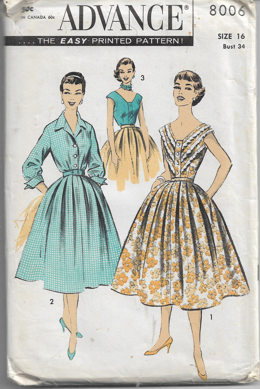 advance 8006 blouse skirt vintage pattern