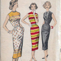 Advance 8553 Sleeveless Sheath Dress Vintage Sewing Pattern