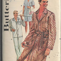 Butterick 2306 Vintage Sewing Pattern 1960s Mens Pajamas Robe - VintageStitching - Vintage Sewing Patterns