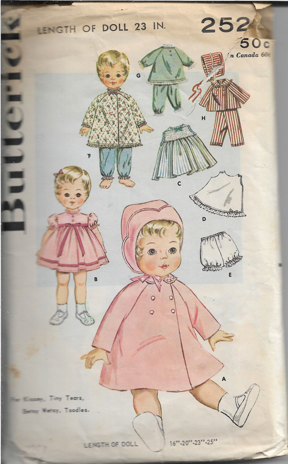 Butterick 2520  Kissy Betsy Wardrobe Vintage Craft Sewing Pattern 1960s - VintageStitching - Vintage Sewing Patterns