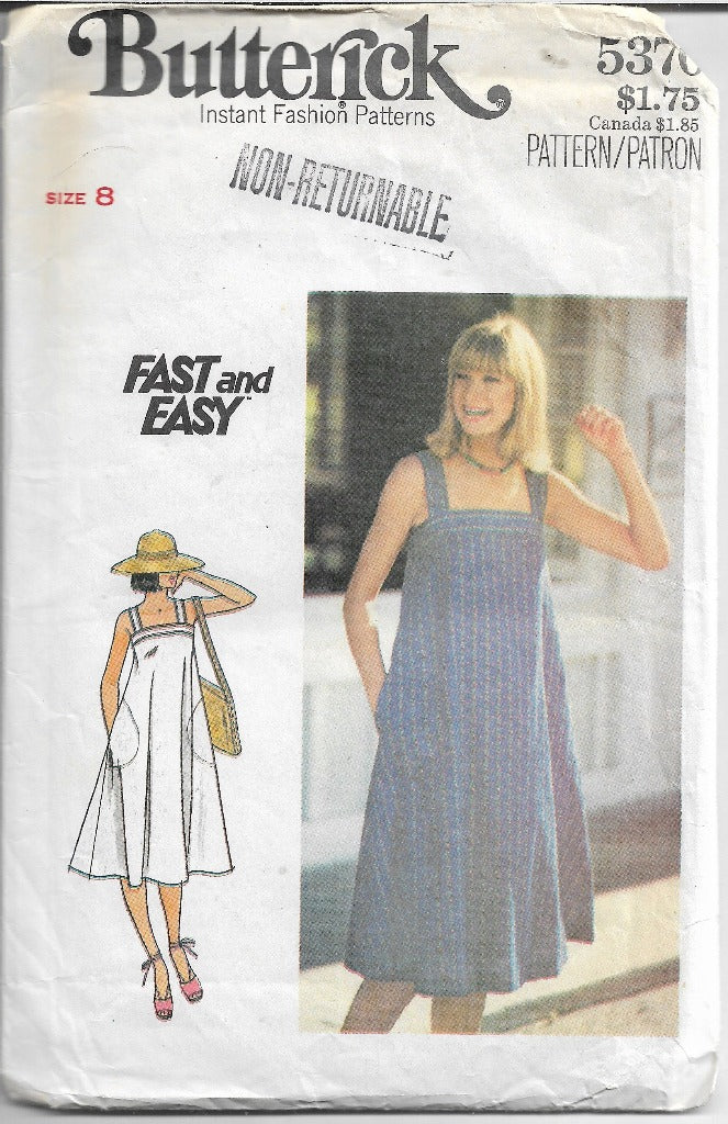 Butterick 5370 Vintage Sewing Pattern 1970s Ladies Tent Dress - VintageStitching - Vintage Sewing Patterns