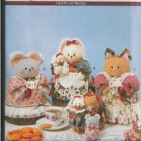 Butterick 5479 Cookie Tin Cover Mouse Bunny Kitten Sewing Craft Pattern 1990s - VintageStitching - Vintage Sewing Patterns