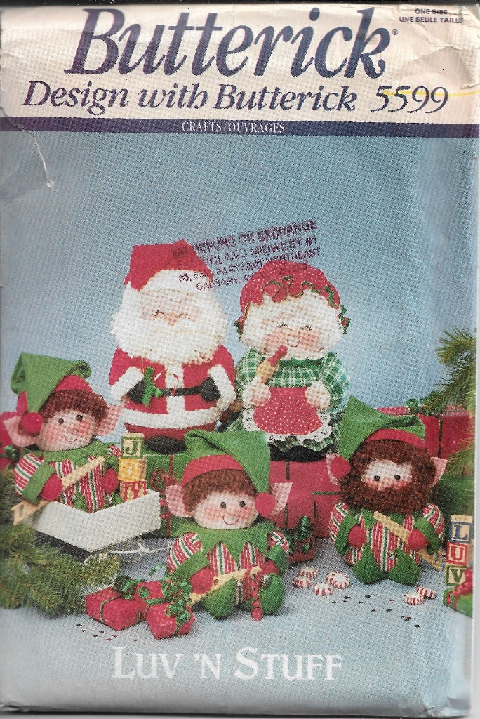 Butterick 5599 Sewing Craft Pattern Christmas Santa Mrs Claus - VintageStitching - Vintage Sewing Patterns