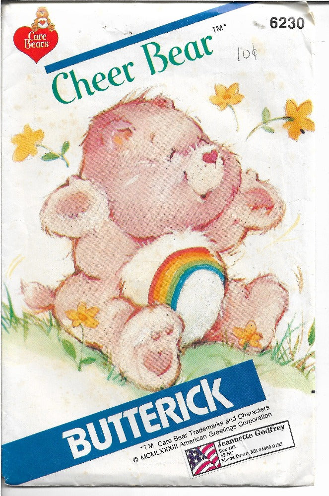 Butterick 6230 Cheer Care Bear Vintage Sewing Craft Pattern 1980s - VintageStitching - Vintage Sewing Patterns