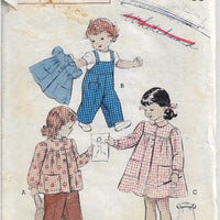 Butterick 6282 Toddler Smock Overalls Vintage Sewing Pattern 1950s - VintageStitching - Vintage Sewing Patterns