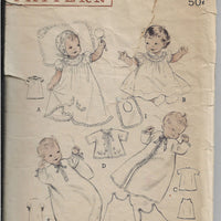 Butterick 6425 Baby Infant Layette Vintage Sewing Pattern 1950s - VintageStitching - Vintage Sewing Patterns