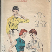 Butterick 7171 Ladies Blouse Vintage 1950s Sewing Pattern - VintageStitching - Vintage Sewing Patterns
