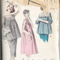 Butterick 8015 Maternity Smock Dress Vintage Sewing Pattern 1950s - VintageStitching - Vintage Sewing Patterns
