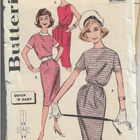 Butterick 9593 Junior Ladies Sheath Dress Vintage Sewing Pattern 1960s - VintageStitching - Vintage Sewing Patterns