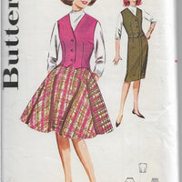 Butterick 9878 Sub Teen Skirt Weskit Vintage Sewing Pattern 1960's - VintageStitching - Vintage Sewing Patterns