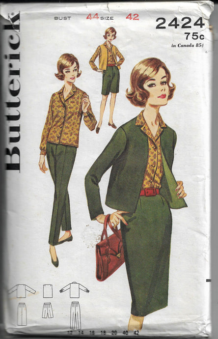 butterick 2424 vintage pattern 1960s
