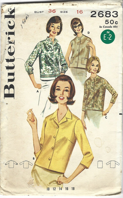 butterick 2683 blouse vintage pattern