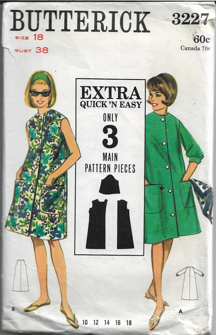 butterick 3227 beach dress vintage pattern 1960s