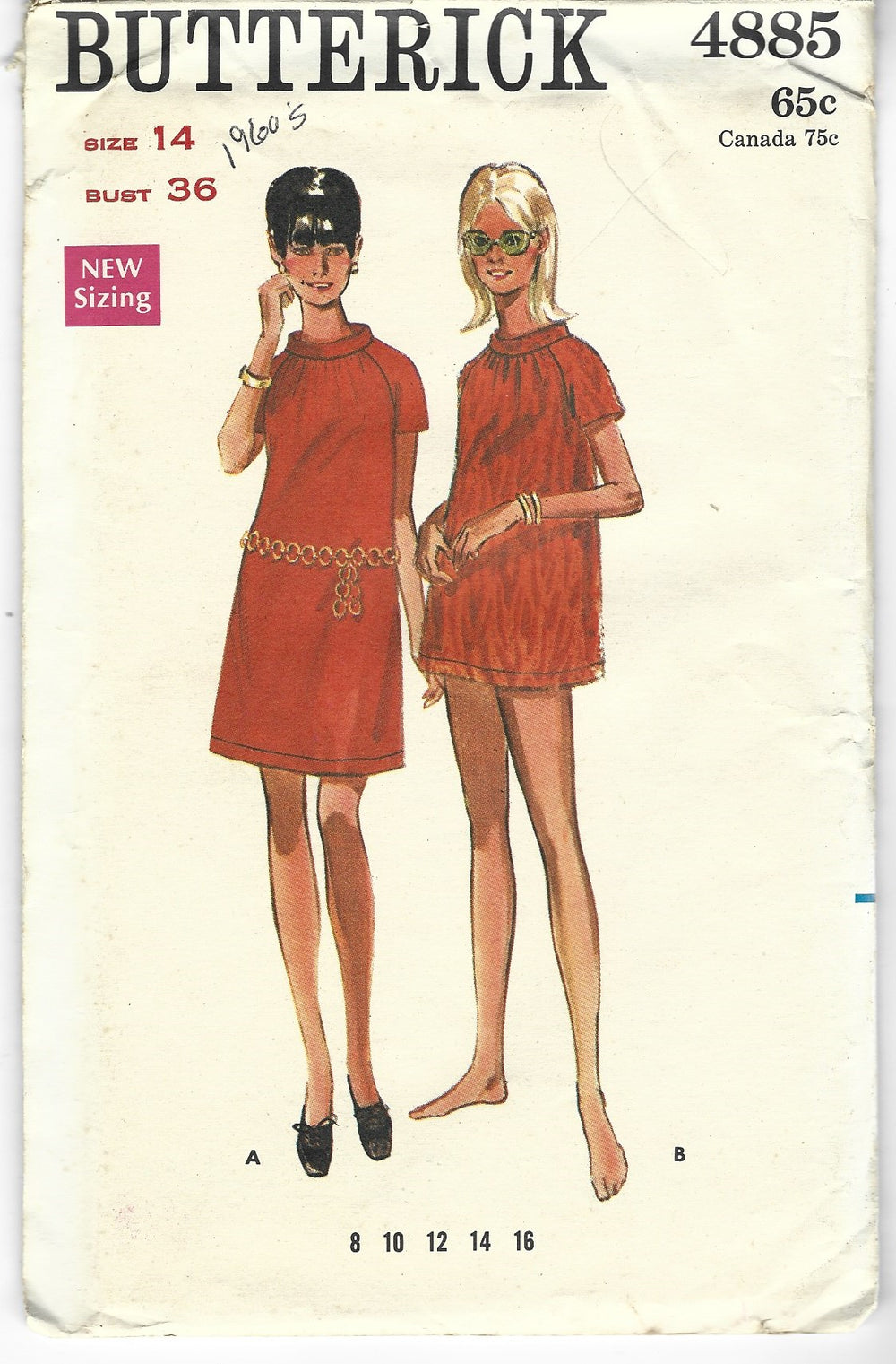 butterick 4885 coverup dress vintage pattern