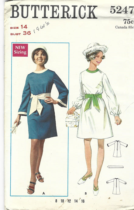 butterick 5247 dress vintage pattern