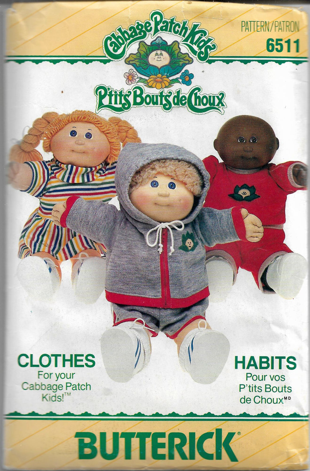 butterick 6511 cabbage patch kids pattern