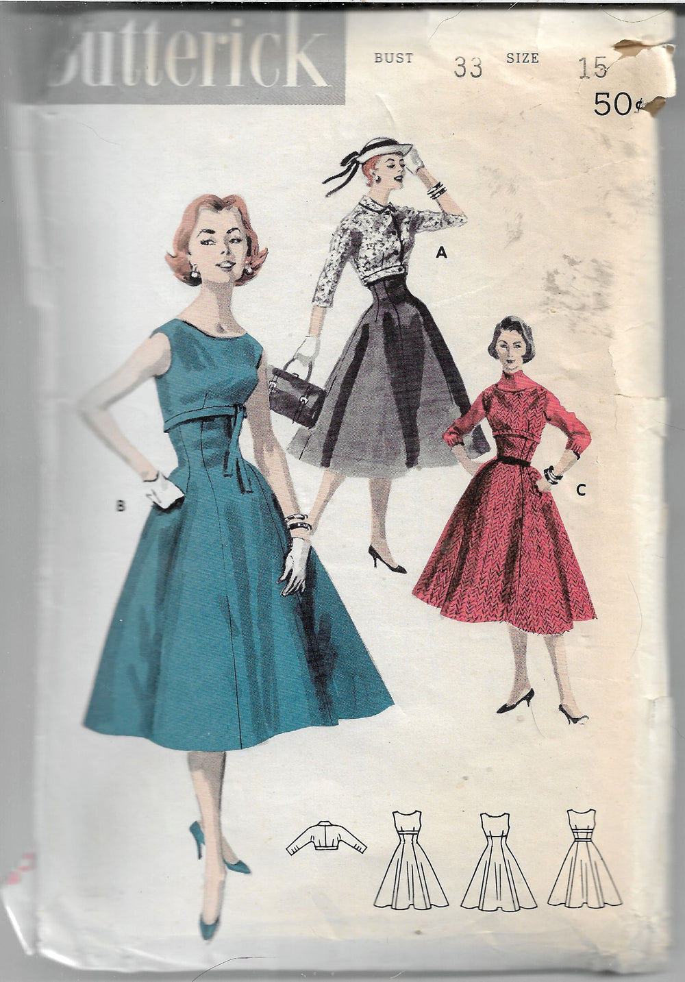 butterick 7718 jumper dress jacket vintage pattern