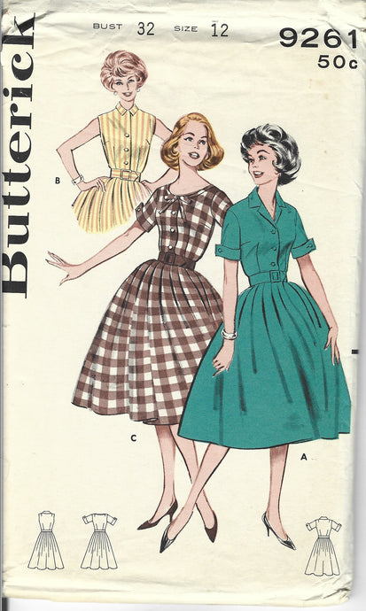 butterick 9261 dress vintage pattern