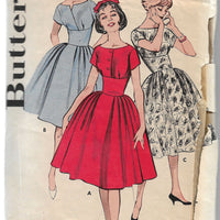 Butterick 9265 Ladies Rockabilly Party Dress Vintage Sewing Pattern 1960s
