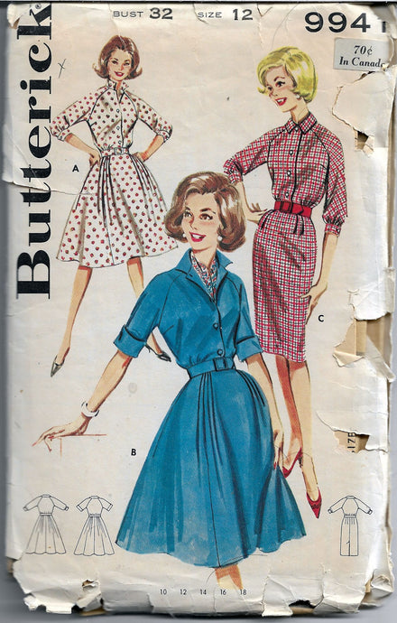 butterick 9941 dress vintage pattern 1960s