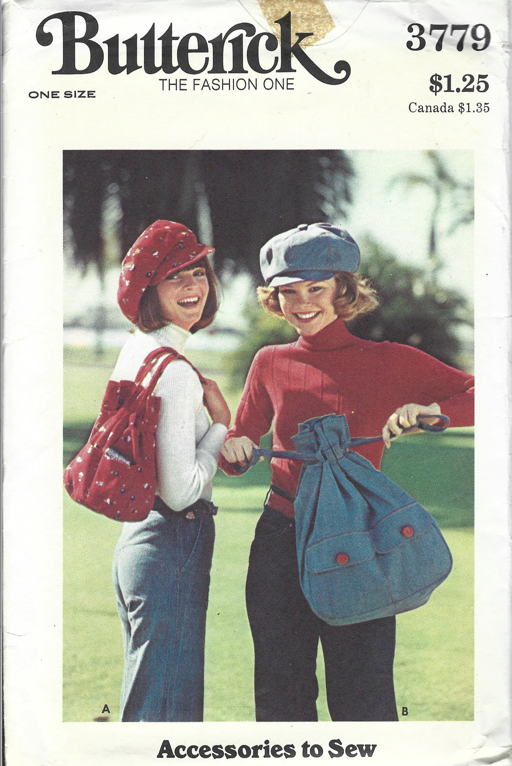 Butterick 3779 cap bag vintage pattern