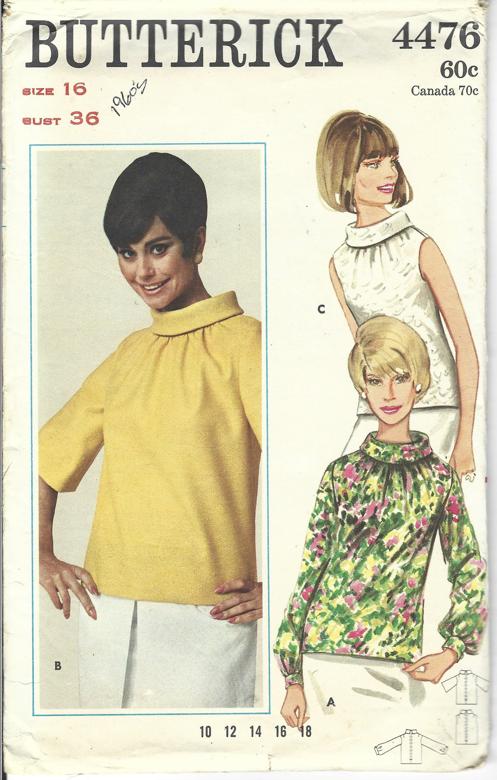 Butterick 4476 overblouse vintage pattern