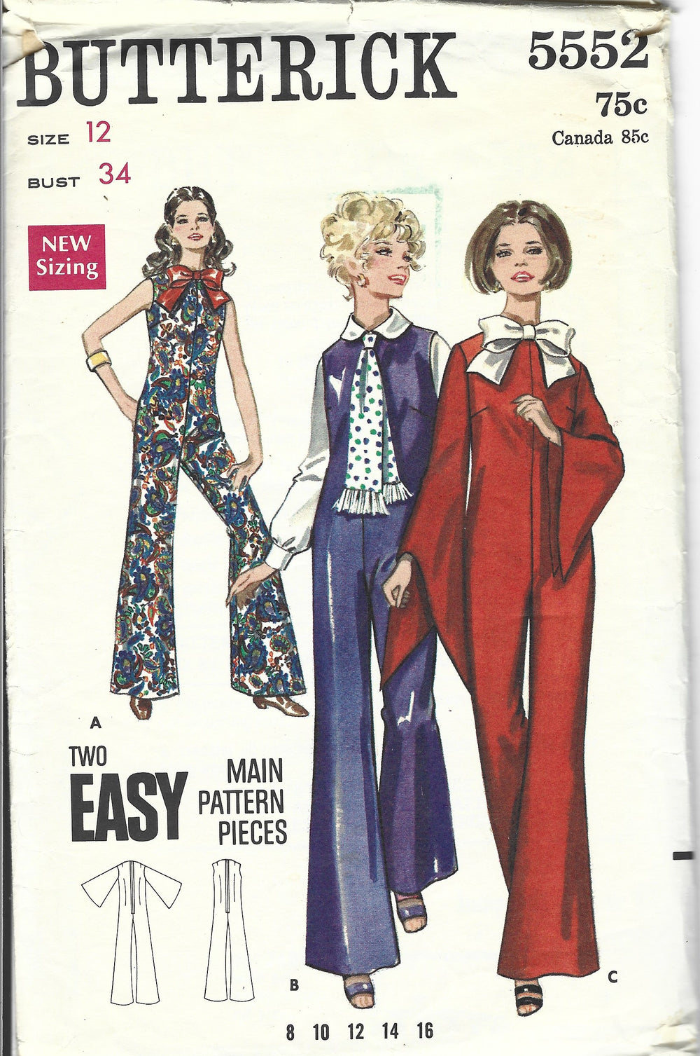 Butterick 5552 jumpsuit vintage pattern