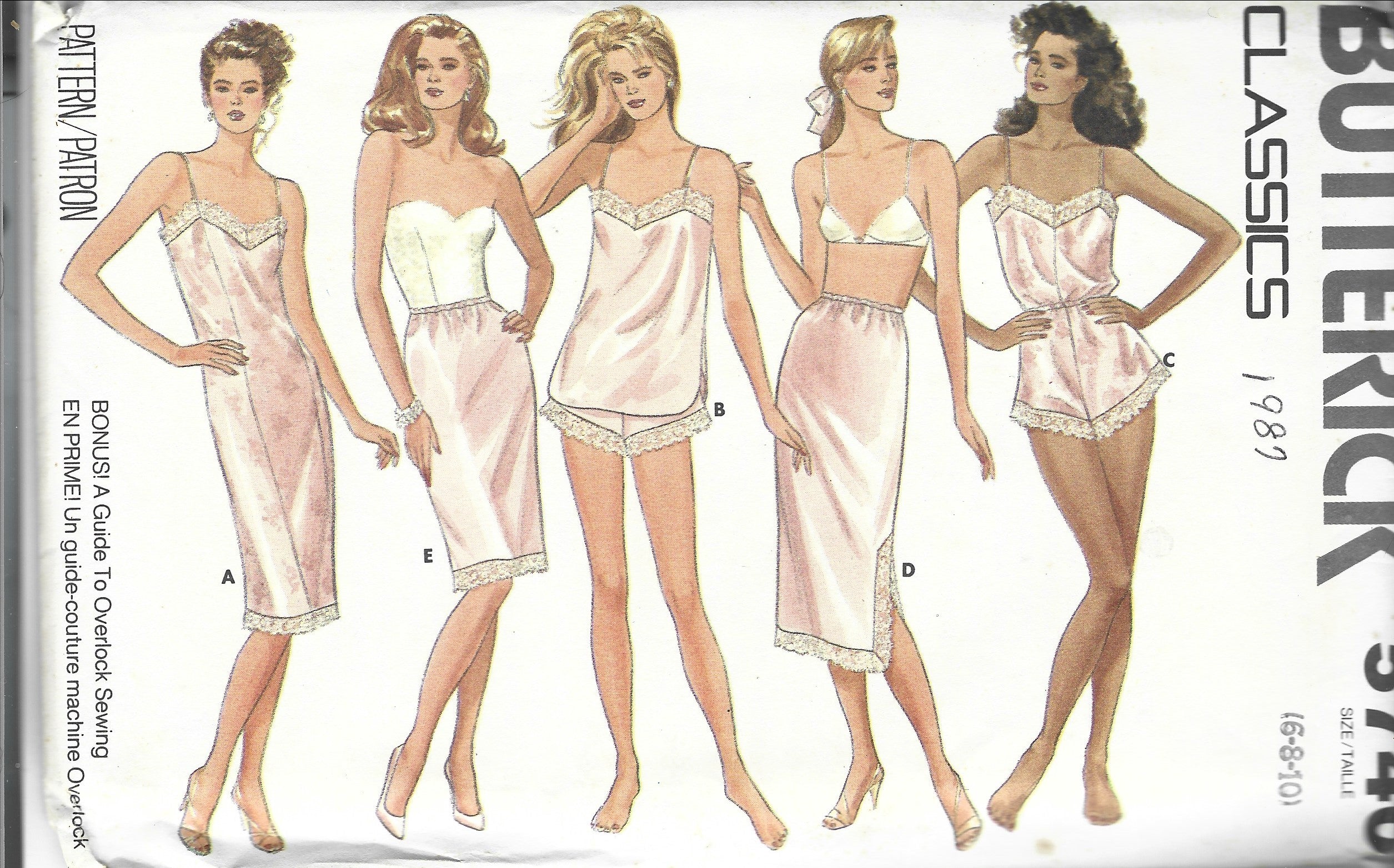 Butterick 5740 Ladies Lingerie Camisol Slip Vintage Sewing Pattern