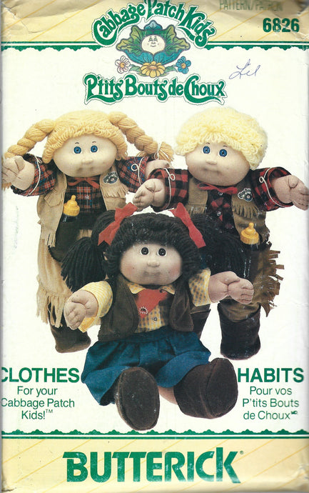 butterick 6826 cabbage patch kids