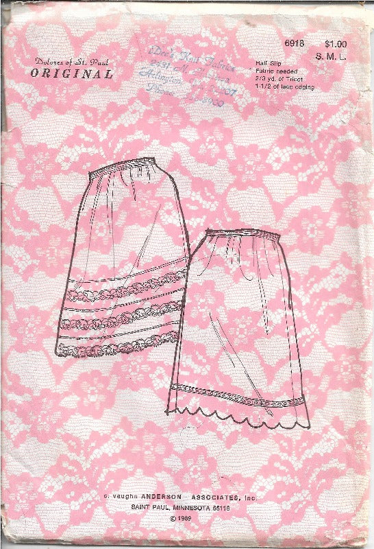 Dolores of St Paul 6918 Half Slip Vintage Sewing Pattern 1960s - VintageStitching - Vintage Sewing Patterns