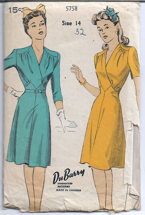 dubarry 5758 dress vintage pattern 1940s