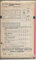 
              Hollywood 1778 Vintage 1940s Sewing Pattern Rare Playsuit Shorts Skirt Bra - VintageStitching - Vintage Sewing Patterns
            