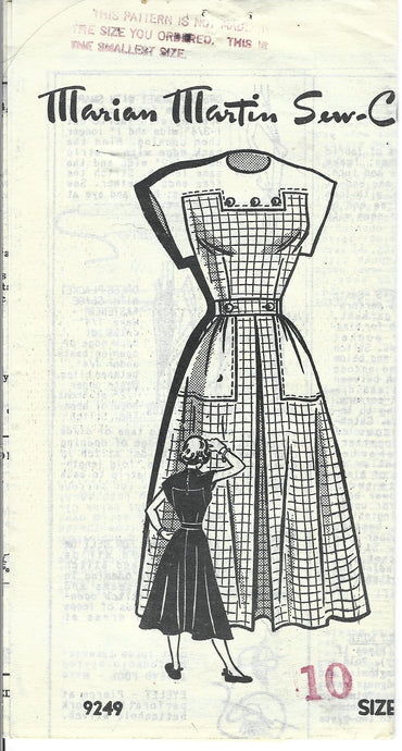 marian martin 9249 teen dress vintage pattern