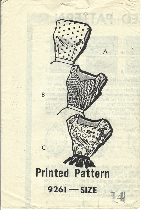 Mail order 9261 blouse vintage pattern