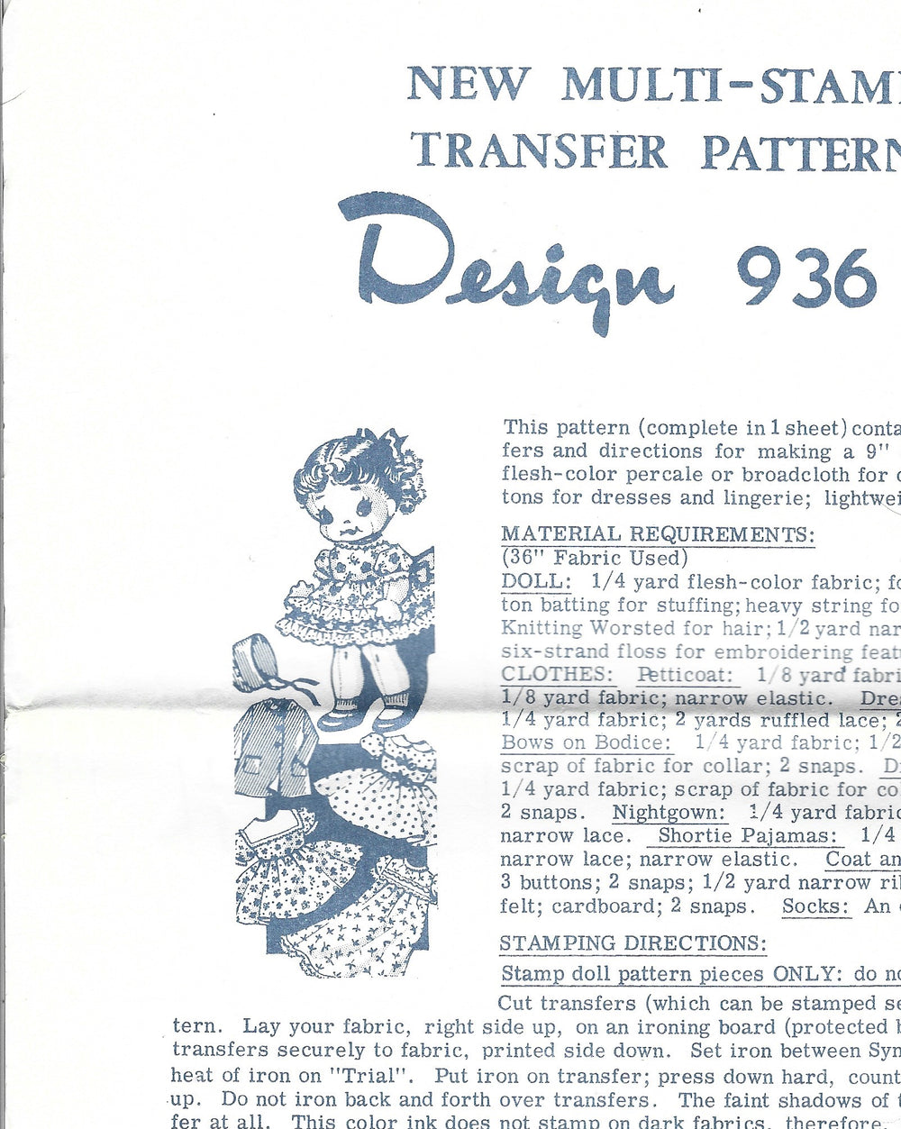 Vintage transfer pattern mail order