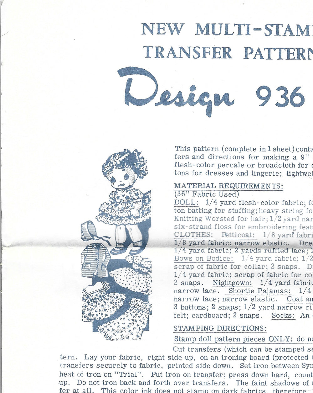 Vintage transfer pattern mail order