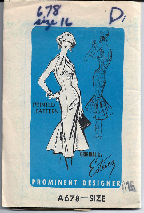 mermaid dress vintage 1950s mail order pattern