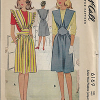 McCall 6169 Junior Miss Jumper Dress Pinafore Vintage Sewing Pattern 1940s - VintageStitching - Vintage Sewing Patterns