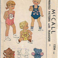 mccall 1256 toddler vintage pattern 1940s
