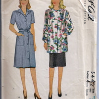 McCall 5442 Ladies Smock Dress Vintage Sewing Pattern 1940s - VintageStitching - Vintage Sewing Patterns