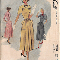 mccall 7730 junior dress vintage pattern