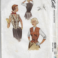 mccall 8228 weskit vintage pattern