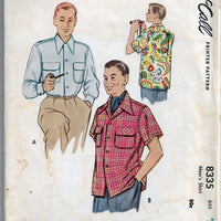 McCall 8335 Vintage Sewing Pattern 1950s Mens Dress Shirt - VintageStitching - Vintage Sewing Patterns