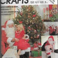 McCall's Crafts 2289 Christmas Santa Claus Costume Bag Doll Vintage 1980's Craft Pattern - VintageStitching - Vintage Sewing Patterns