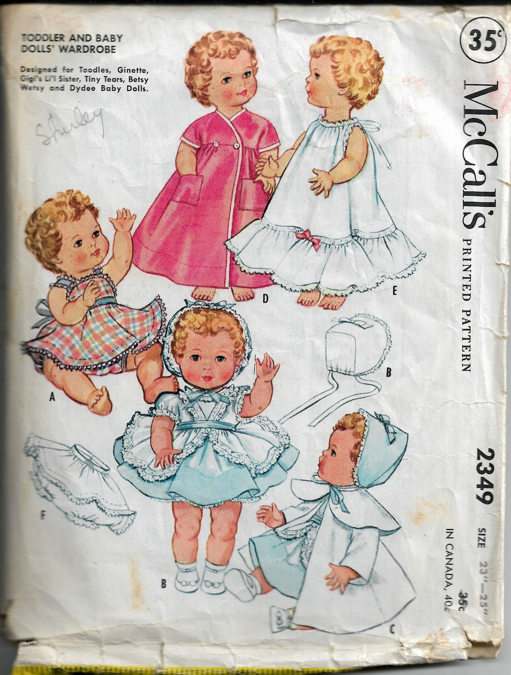 butterick 2349 baby doll vintage pattern