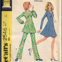 McCalls 2546 Junior Petite Ladies Shortie Dress Pants Vintage Sewing Pattern 1970s - VintageStitching - Vintage Sewing Patterns