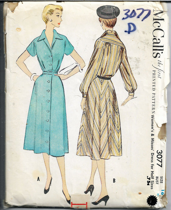 ladies dress vintage pattern mccalls 3077